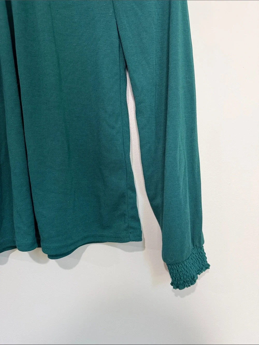 J. Crew Women's Mock Neck Long Sleeve Top in Green Small